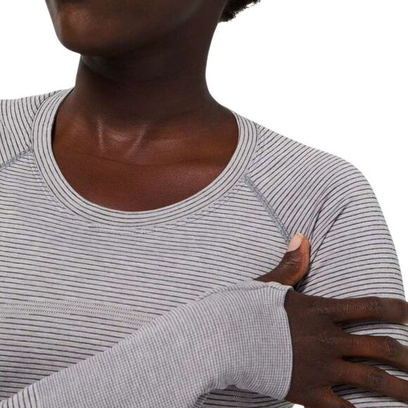 Lululemon Swiftly Tech Long Sleeve 2.0 *Race Length *Tempo Stripe White/Black - Picture 5 of 8